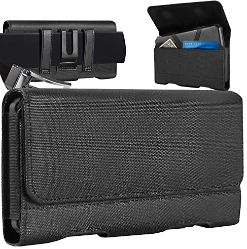 BECPLT Nylon Cell Phone Holster for iPhone SE2 13 mini 12 Mini 8 7 6s Belt Case with Belt Clip Phone Holder Pouch for Galaxy 10e, S7 S6 S5, A5, LG K4, LG G2, LG Nexus 5 (Fits with Phone Thin Case on)