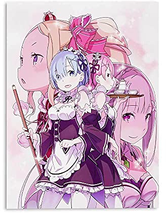 CoolChange Hochwertiges Re:Zero Wandbild auf Hartschaumplatte | Poster 30x42cm | Motiv: Rem & Ram