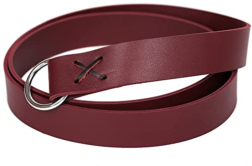 Linghe Mittelalterlicher Leder Wikinger Rindsseilgürtel LARP Renaissance Gürtel O-Ring (Dunkelbraun)