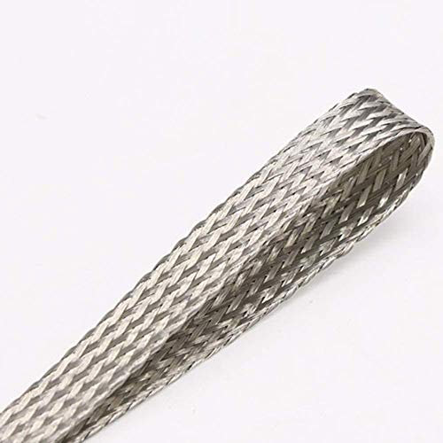 Trenza de Cobre estañada, Trenza de Metal de Cobre estañado, Cable de conexión a Tierra Anti-oxidación, Longitud: 5m,1.5#: 4x1mm