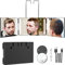 LYSTAO 3 Way Mirror - 360 Self Hair Cut, Portable Adjustable Trifold Mirrors With Height Telescoping Hooks for Self Styling Hair Cutting Makeup Shaving (Upgrade 360 Mirror with LED)