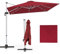 RELAX4LIFE Parasol de Jardin Exterieur Inclinable à 7 Positions Rotation par Pédale, Parasol Déporté 3x3M en Polyester avec 8 Branches Imperméable Anti-UV Résistant au Vent(Rouge)