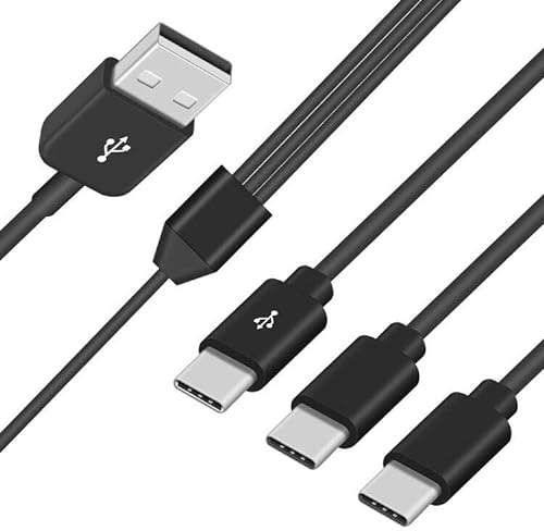 Duttek USB auf USB C Kabel 0.3m, USB 2.0 Typ A Stecker auf 3 USB Type C Stecker Splitter Y Data Sync and Charge Connector Adapter Kabel für LeTV Le 1, Le Pro, Le MAX, OnePlus 2 Nokia N1 Tablet