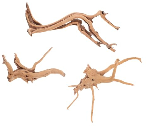 Mipcase Home Decor Aquarium Log Fish Tank Wood Ornament 3Pcs Fish Tank Driftwood Adornments Natural Driftwood Crafts Reptile Tank Driftwood Ornaments Artificial Driftwood Home Decor Plants Decor