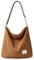 KALIDI Cord Tasche Umhängetasche mit Reißverschluss Wasserdicht Shopper Damen Große Cord Umhängetasche Tote Bag Crossbody Schultertasche Handtasche für Arbeit Büro Reise Einkauf, Braun