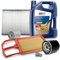 BESTPRICE Inspektionspaket Filterset mit 1x Kraftstofffilter, 1x Ölfilter, 1x Luftfilter, 1x Innenraumfilter (Pollenfilter), 1x Ölablassschraube + Dichtung, 1x Motoröl 5W-30 5 l