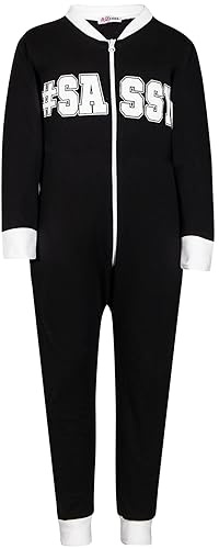 A2Z 4 Kids Girls Cotton Onesie Pyjamas #Sassy Print One Piece - Cotton Onesie #Sassy White._7-8