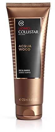 Collistar Acqua Wood Duschgel-Shampoo für Männer, reinigt Körper und Haare, pflegt und spendet Feuchtigkeit, ohne SLES, 250 ml