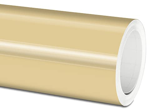 Actinium® Plotterfolie (14€/qm) 751c 804 Beige-Braun Glanz 5m x 31,5cm High Performance Cast Folie, gegossene Selbstklebende Autofolie glänzend