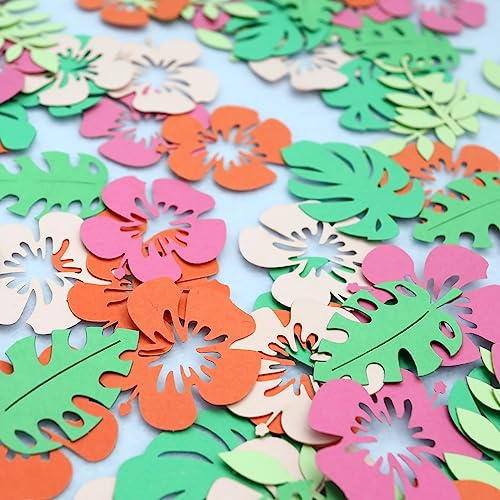 Regendeko Blumen Montera Hawaii Papier Konfetti Deko Tischdeko Sommerparty Beach Party Streukonfetti
