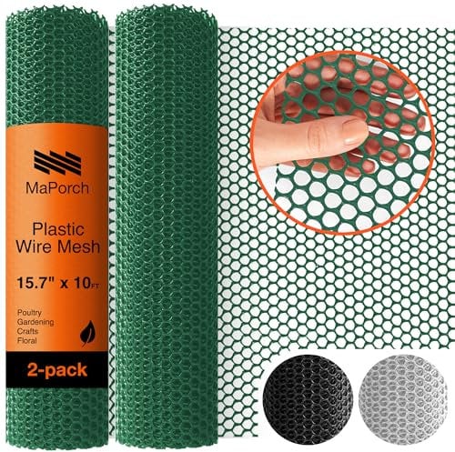 Clôture en treillis métallique en plastique MAPORCH (2-Pack Hunter Green 38CM x 304CM)