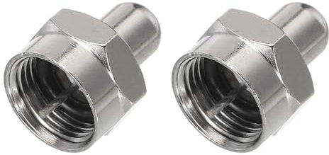 sourcing map 75 Ohm Coax Cap Coaxial Terminator 2pcs F Male RF End Caps Adapter Waterproof Dustproof for TV Antenna, Amplifier, Splitter, Coaxial Cable
