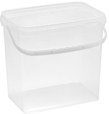 Nipter Eimer mit Deckel 10l, transparent, 10,6 Liter Eimer rechteckig, lebensmittelcht, 5 Stück