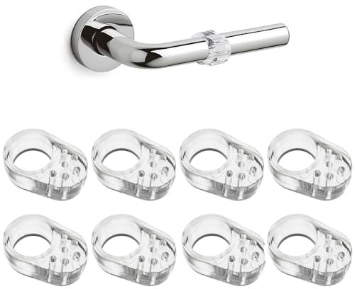 Athyior 8 Pack Clear Door Handle Bumpers - PVC Soft Door Stoppers Flexible Rubber Wall Door Handle Protectors Buffer Pads Transparent, O-Shaped (Clear-O)