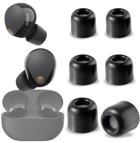 sciuU Geräuschisolierende Ohrstöpsel [3 Paar] Kompatibel mit Sony WF-1000XM5, Staubschutz Memory Foam Tips Ohrhörer, Geräuschreduzierung & Klangverbesserung – S+M+L