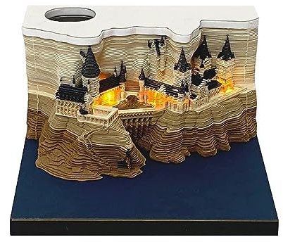 3D Memo Pad – Kreativer Zauberschloss-Schreibtischkalender, DIY-Notizen und Skulpturen-Geschenk – 2024 Kalender-Notizblock mit atemberaubender Papierkunst
