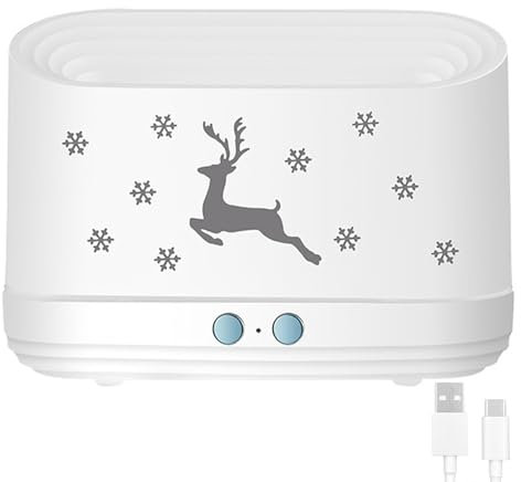 Essential Oil Flame Diffuser, 2-in-1 Flame Humidifier Christmas Flame Diffuser Humidifier 300ml Electric Aroma Diffuser Portable Electric Diffusers for Home Office