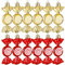 Threan 12 Weihnachtsbaum Süßigkeiten Christbaumschmuck Bonbon Glitzernde Hängende Weihnachtliche Süßigkeiten Ornamente Zuckerstangen Deko mit Goldenen Seilen(Rot, Gold,Plastik)