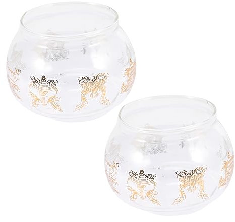 Amosfun 2pcs Oil Lamp Glass Shade Windproof Chimney Kerosene Supplies Lamp Cover