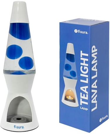 FISURA – ohne Strom. Blau-weiße Umweltfreundliche Lampe. Originelles Geschenk. 29 cm x 8,5 cm (Kerze nicht enthalten)