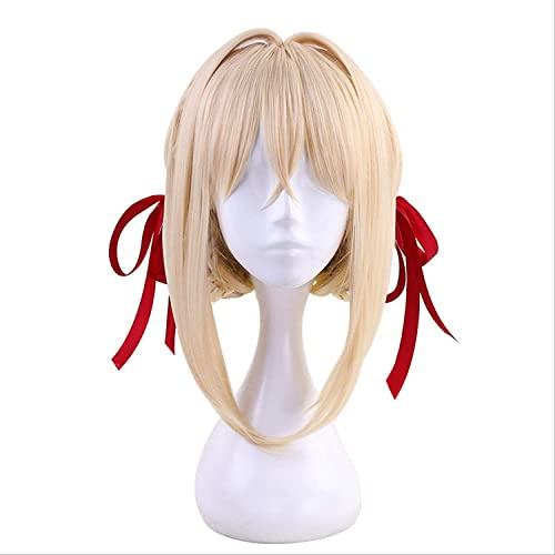HBYLEE-Wig for cosplay HIWKX Violet Evergarden Cream Blonde Coiffure Cos Wig + Free Wig Cap