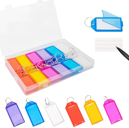 30 pezzi portachiavi, etichettatura portachiavi con etichette extra, etichettatura chiave a 5 colori, marcatore chiave per valigie usb animali domestici bagagli