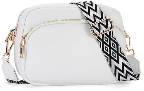 APHISON kleine Crossbody Bag Damen mit Breitem Gurt Handy Umhängetasche Schultertasche veganem Leder Handtasche Tasche Handytasche zum Umhängen mit Abnehmbarem Schultergurt 3 fächern