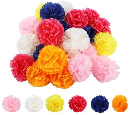 JAONLD 30 Pièces Fleurs Artificielles Deco 9 * 9 * 5cm Plantes Artificielles Interieur,Doux et Naturel,6 Couleurs TêTes de Fleurs Artificielles Fausse Fleur pour Mariage,Décoration D'Intérieur(B)