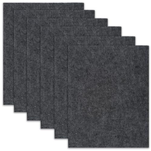 6 Piezas 16 x 20 cm Almohadillas de Fieltro Autoadhesivas, Cinta Fieltro Adhesivo,Fieltro Adhesivo Muebles, Corta Cualquier Forma,Protectores para Patas de Mesa,Sillas,Muebles y Suelo-Gris Oscuro