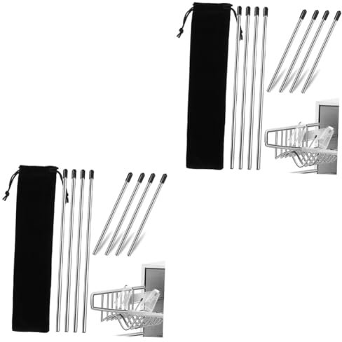 TOGEVAL 2sets Kitchen Drainer Rack Dishwasher Rack with Wine Glass Holder Glass Holder 8pcs*2