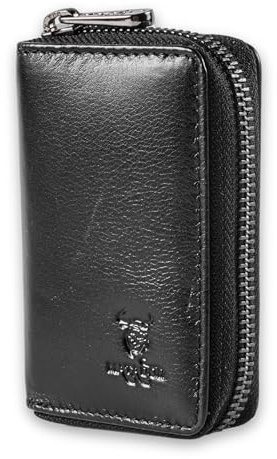 MATADOR |Basel| Leder Kreditkartenetui Kartenetui Herren mit edler Geschenk Box | Herren Kartenetui mit Münzfach im Hochformat | Leder Kartenhalter Visitenkartenetui mit RFID Schutz Nappa Schwarz