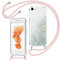 Xiltlly Coque pour iPhone 6/iPhone 6s avec Cordon, Paillette Liquide Transparent Crystal Glitter Housse, Protection Antichoc Silicone Souple TPU Bumper Case, Réglable Collier pour iPhone 6s, Argent