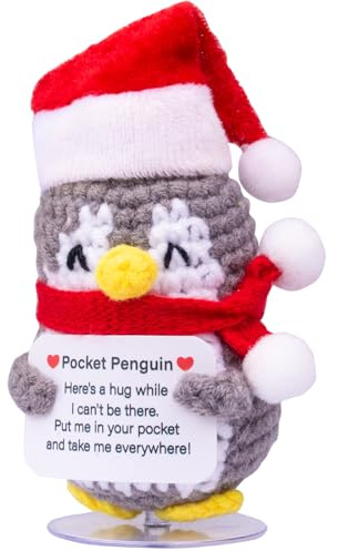 Mwmoeen Weihnachten Positive Kartoffel, Mini Pocket Hug Kartoffeln, Kreative Kreative Strickwolle Positive Gurke Pinguine Mutmacher Geschenk Ideale Wahl für Party Dekoration