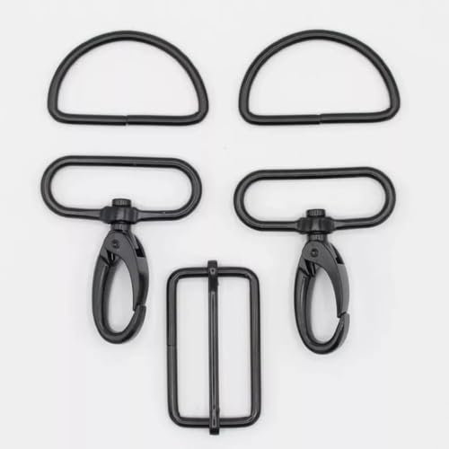 SLANTASTOFFE BRINGEN SIE UNSEREM STOFF LEBEN Taschenzubehör Taschen Accessoires Set Metall Breite 40 mm (Schwarz)