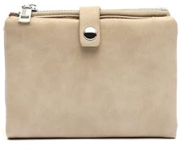 MISAKO Brigi Petit Porte-Monnaie - Petit Portefeuille pour Femme - Spacieux et résistant Brigi Beige 9 X 12 X 2 cm