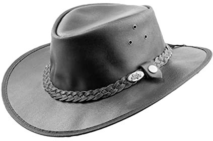 Black Jungle BALAT Lederhut, Westernhut, Australienhut, Cowboyhut (DE/NL/SE/PL, Alphanumerisch, XXL, Schwarz)