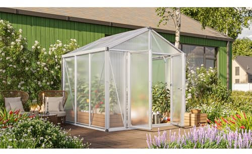 Vitavia Gewächshaus Zeus Comfort 6200, Aluminium eloxiert, 6,2 m², 16 mm HKP | Wetterfestes & stabiles Treibhaus | Perfekt für Gemüse & Pflanzen | Robust & langlebig