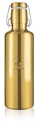 soulbottles Edelstahl-Trinkflasche 750 ml gold • im eleganten Gold-Finish • plastikfrei & auslaufsicher • federleicht & bruchfest • Spülmaschinengeeignet • Ideal für Reisen und Alltag