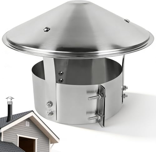 Niuny Schornsteinabdeckung Edelstahl Kaminlochdeckel 180mm Regenhaube Schornstein Wasserfeste Kaminabdeckung Kaminhaube Kaminaufsatz Kaminrohr Abdeckung Ofenrohr Abdeckung Schornsteinhaube