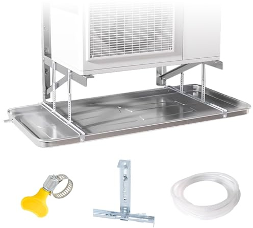 Bac de Vidange de Condensat de Climatiseur Fabriqué en Acier Inoxydable | 304 Bac de Vidange Tuyau D'eau de 300cm Inclus pour Les Systèmes de Pompe À Chaleur de Clima(100cm*47cm)