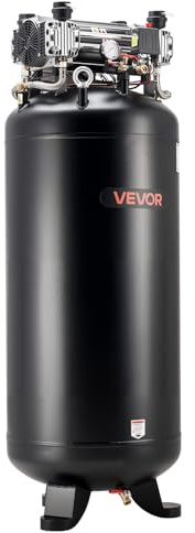 VEVOR Compressore d'Aria per Impieghi Gravosi 300 L, Compressori d'Aria da 3,7 KW, Serbatoio del Compressore Senza Olio con Pressione Massima di 10 Bar per Produzione Industriale, Officina, Cantiere