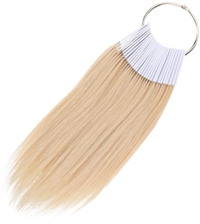 Baluue Lot de 30 Mèches de Cheveux Humains Naturels pour Test de Coloration, Nuancier de Couleurs de Cheveux Boucles, Réutilisables pour Formation Coiffure et Analyse Teinture