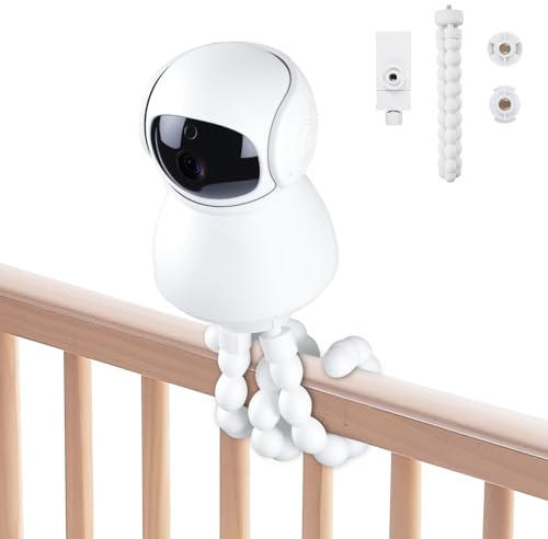 ELUTENG Universelle Halterung für Babyphone, Flexible Octopus Stativ mit 1/4 Gewinde & Phone Clip, Kompatibel mit Hello Baby Monitor, Babykamera Halterung für Babybett, Kinderwagen, Schreibtisch