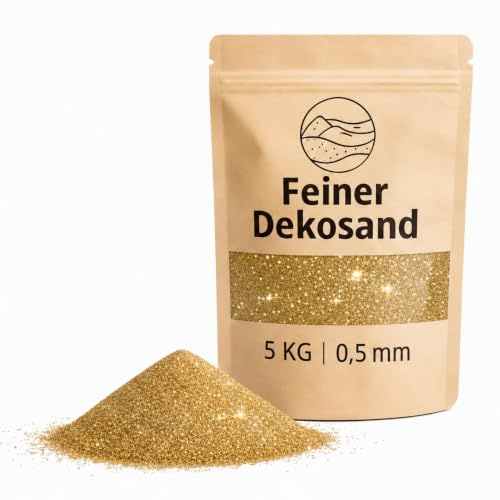 Deko-Sand gold 5 kg - Feine Dekosteine für Vasen, Gläser, Tischdeko & Floristik