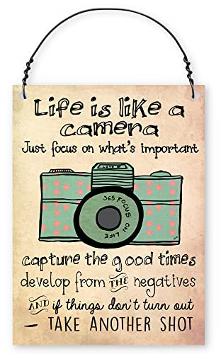 Dorothy Spring Life Is Like A Camera Cute Quote Wall Metal Small Plaque Sign Size 4x3 inch