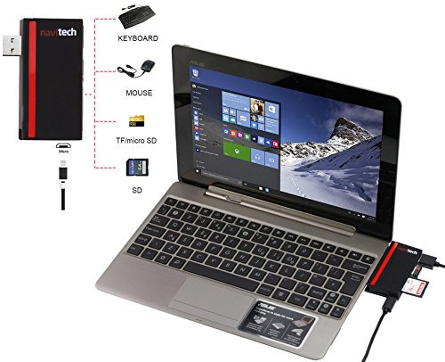 Navitech 2 in 1 Laptop/Tablet USB 3.0/2.0 HUB Adapter/Micro USB Input with SD/Micro SD Card Reader Compatible With The Acer Switch V 10 / Acer Chromebook 11.6 inch/Acer Switch Alpha 12