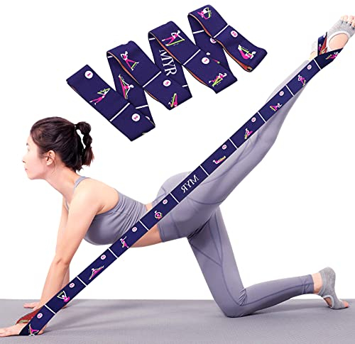 JJunLiM 10 Grips Loop Latin Exercise Bands Tension 15-20kg Pilates Yoga Elastic Stretching Resistance Bands Fitness Dance Training Bands for Gymnastics Workout (Dark purple)