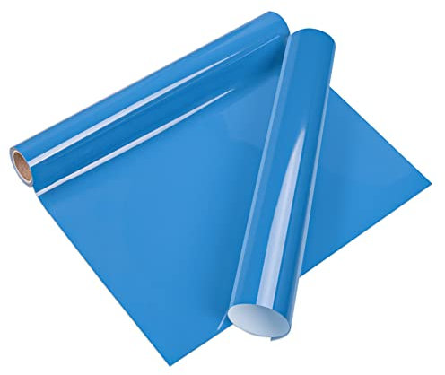 VINYL FROG Heat Transfer Vinyl Roll HTV Vinyl - 12 x5ft Blue Iron on Vinyl for T-Shirts, Heat Press Vinyl for DIY Craft Designs (Blue)