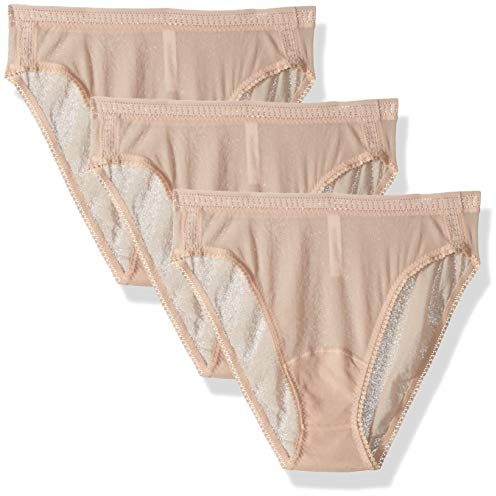 OnGossamer Women's On Gossamer Gossamer Mesh High Cut Brief Panty, 3 Pack Briefs (Pack of 3)