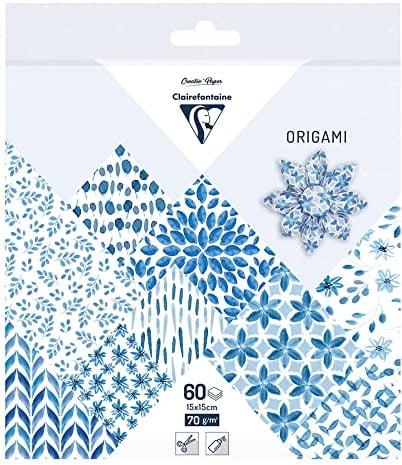 Clairefontaine 95349C Pack mit 60 Bögen Origamipapier (70 g, 15 x 15 cm, Shibori) 1 Pack